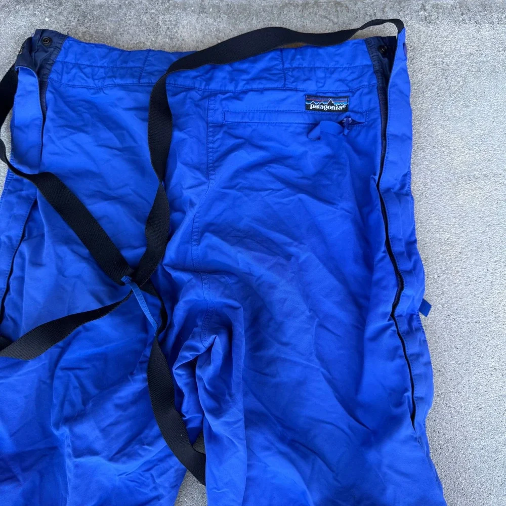 Patagonia Mens Blue Snow Ski Pants Suspenders Size 32 Cobalt Mountain